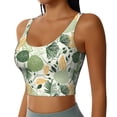 thumbnail image 2 of Gukieu Hawaiian Style Print Women's Sports Vest, Low-neck U-shaped Removable Pad Sports Bra for Yoga, Exercise, Dance-X-Large, 2 of 8