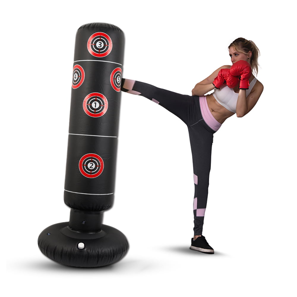 Free Boxing Punch Bag Peanut Stands Filled Padded Double End Ball Hook Set,Mitt 
