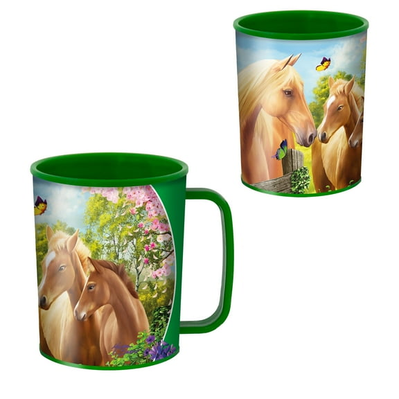 3D LiveLife Drinking Cup - Greener Pastures from Deluxebase. Lenticular Horse Cup for Kids, 10oz