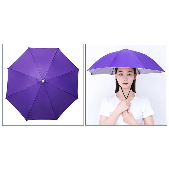 FEOLGEHLY Umbrella Hat, Hands Free UV Protection Umbrella Cap Anti-Rain Cap for Adults, Fishing Golf Gardening Sunshade Outdoor Headwear(27 inch )