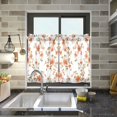thumbnail image 4 of Yayeee Kitchen Curtains Tier Pair Light Filtering 27"x36" Rod Pocket Short Cafe Window Panel, Orange Floral Blooms, 4 of 7
