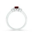thumbnail image 2 of ANGARA Natural Round Ruby & Diamond Three Stone Engagement Ring in 14K White Gold for Women (Size-5mm) | July Birthstone, Birthday, Anniversary, Jewelry Gift for Women | Natural Ruby Ring, 2 of 8