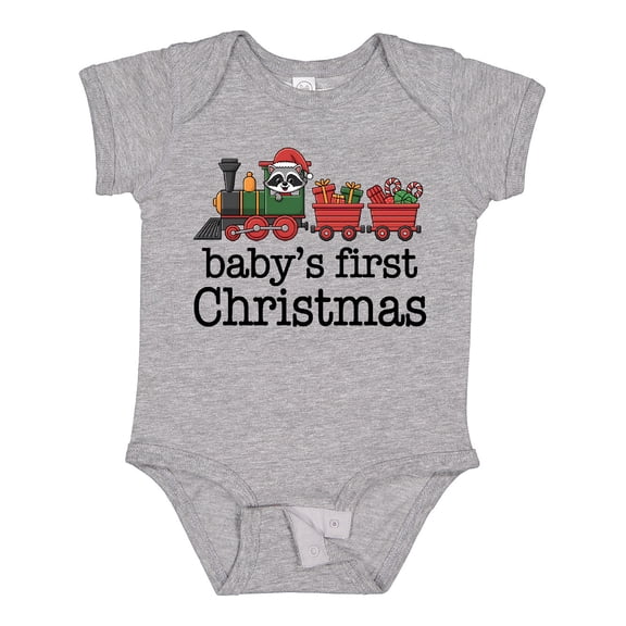 Inktastic Babys 1st Christmas Train Boys or Girls Baby Bodysuit