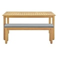thumbnail image 5 of Modway Syracuse Patio Dining Table and Bench Set in Natural and Gray, 5 of 8