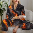 thumbnail image 6 of Pajamas for Women Sets, Molten Lava Abstract Flow Lounge Sets Long Sleeve Button Down Night Shirts Sleepwear Pjs, 6 of 6