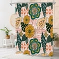 thumbnail image 2 of Boho Floral Shower Curtain Set with Hooks, Tropical Leaves Fabric Cloth Shower Curtains for Rustic Vintage Bathroom Decor, Colorful Flower Shower Curtain, 72x72, 2 of 6