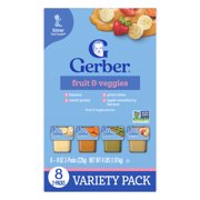Gerber 2nd Foods Baby Food, Fruit & Veggies Puree Classics, Variety Pack, 4 oz Tub (16 Pack)