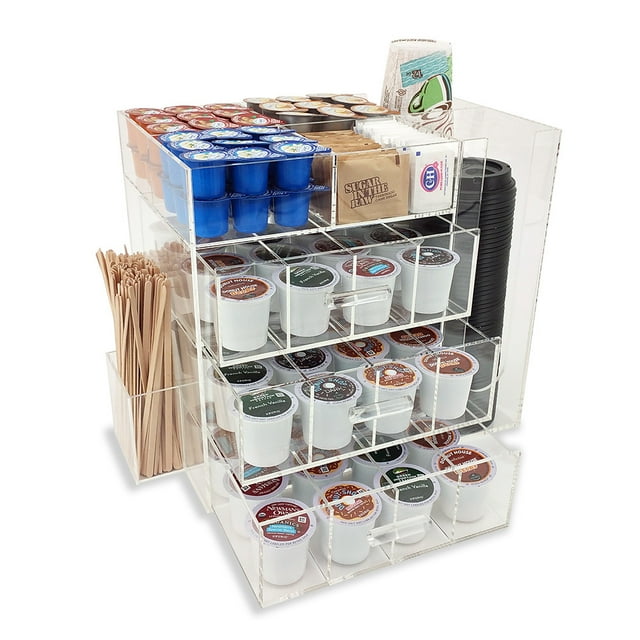 OnDisplay Acrylic Coffee Station with Drawers for Coffee Pods