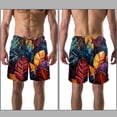 thumbnail image 3 of luoweisi Men's Beach Shorts Quick Dry Swim Trunks with Mesh Lining Tropical Leaves L, 3 of 5