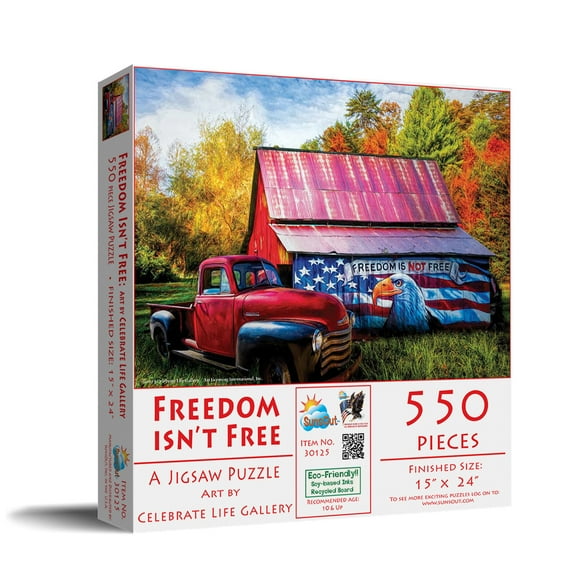 SUNSOUT INC - Freedom Isn't Free - 550 pc Jigsaw Puzzle by Artist: Celebrate Life Gallery - Finished Size 15" x 24" - MPN# 30125