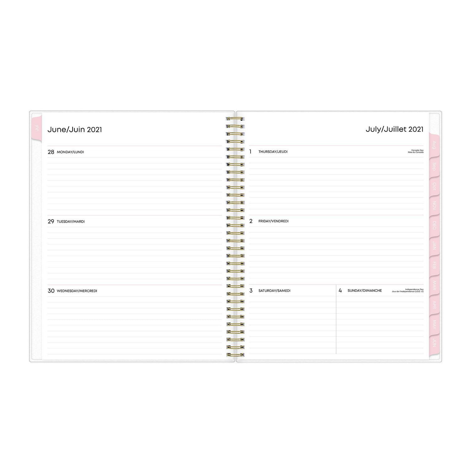 Agenda hebdomadaire/mensuel Blue Sky Laurel, grand format, année 2021-2022