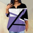 thumbnail image 2 of ADSSDQ 3/4 Sleeve Plus Size Tunics For Women Spring Tops 2024 Western Tshirt Dresses V Neck Country Shirts Elbow Length Retro Maternity Summer Clothes With Pocket Purple 2XL, 2 of 5