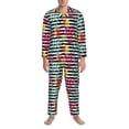 thumbnail image 3 of Uemuo Trendy Colorful Pineapples Pattern 2-Piece Loungewear Set - Men’s Soft Sleepwear, Cozy Winter PJs, Comfy Sleep Set-Medium, 3 of 7