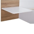 thumbnail image 6 of Euroco Wood Queen Size Platform Bed with Shelf and Charging Station for Adults, Beige, 6 of 12