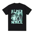 thumbnail image 3 of Camiseta divertida con estampado de lobo sentado literalmente yo, camiseta informal de algodón de manga corta de gran tamaño para hombre, camiseta vintage de hip hop unisex, 3 of 5