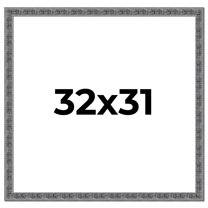 32x31 Frame Silver Black Rustic Sonoma Solid Wood Picture Frame | 1.5 Inch Moulding Width |