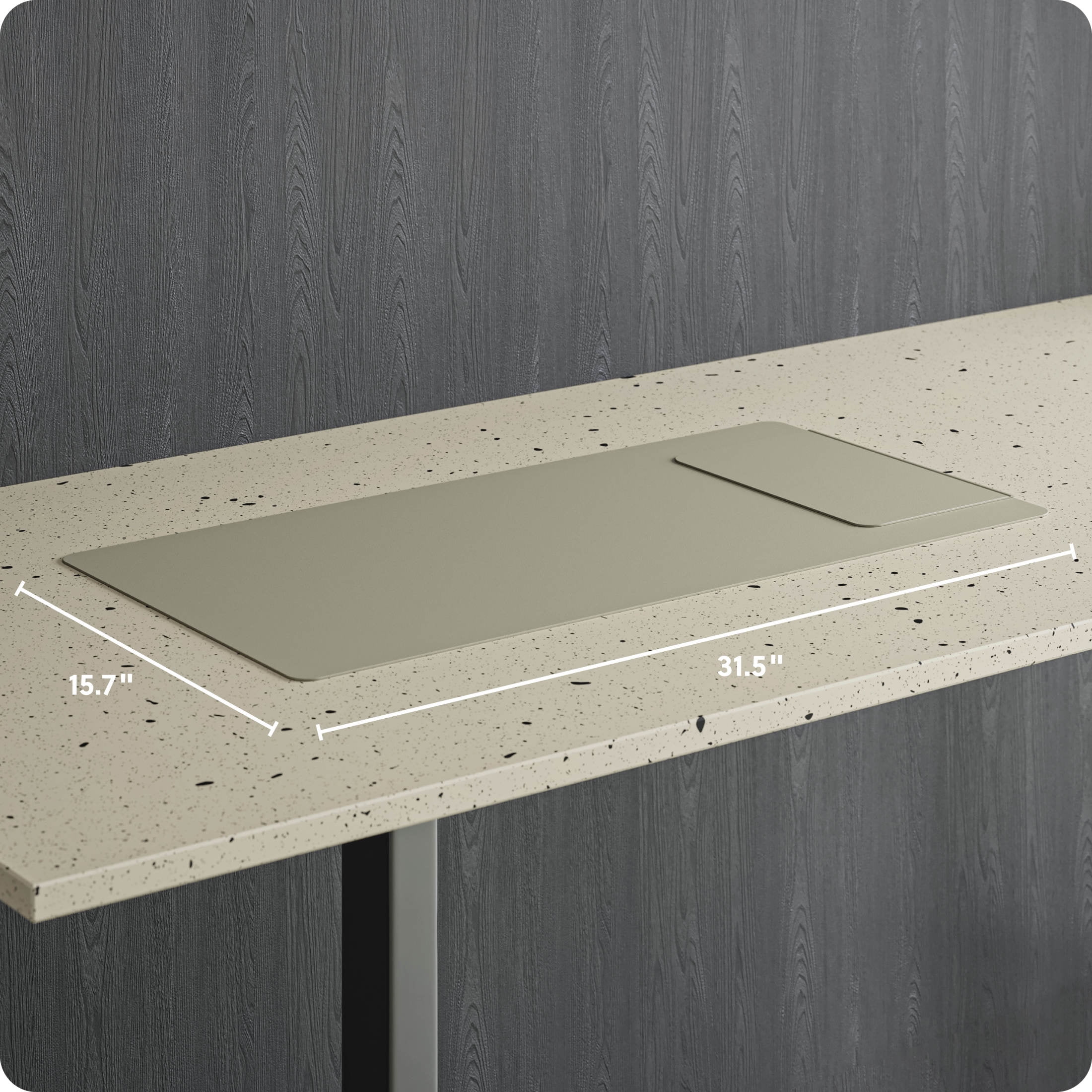 U Brands Desk Pad, Vegan Leather, Non-Slip Backing, 31.5 x 15.7 in., Iced Latte