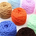 thumbnail image 3 of Xiao Hua plush chenille yarn in off white -1 roll, 100g, fluffy yarn, ultra soft plush blanket, pet mattress cover, hand woven project, 3 of 5
