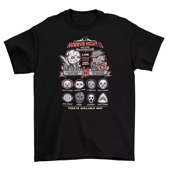 Freddy Vs Jason T-Shirt Unisex Adult Funny Friday 13 Horror Halloween Sizes New | eBay