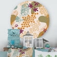 thumbnail image 2 of Designart 'Fluid Shapes and Flowers Silhouettes' Modern Circle Metal Wall Art 23x23 - Disc of 23, 2 of 5