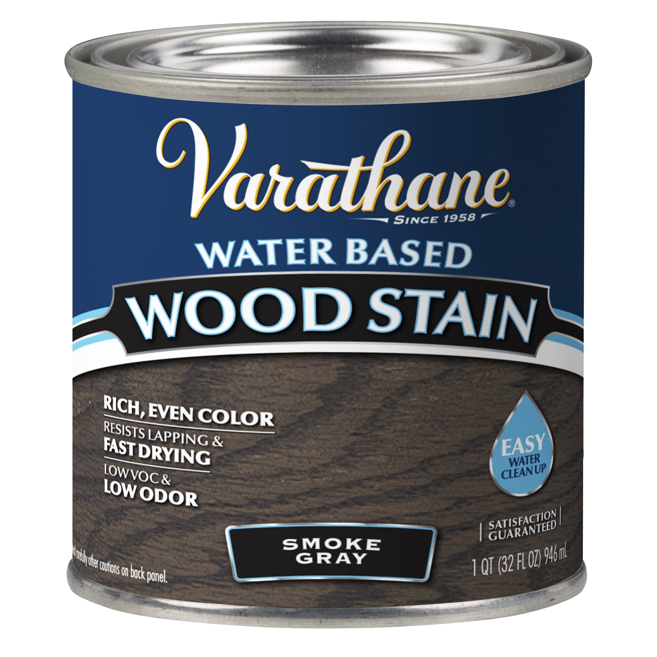 4 Pack, Smoke Gray, Varathane Water-Based Wood Stain-384353, Half Pint