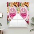 thumbnail image 2 of Swag Valance Curtains for Windows, Sweet Shop Words Light Filtering Kitchen Curtains with Rod Pocket, Candyland Colorful Lollipop Potatoes Window Treatment Valances for Living Room, 36x36 - 2 PCS, 2 of 9