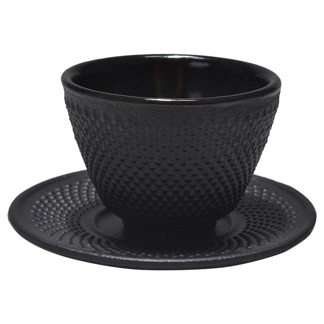 1 Set Cast Iron Tea Cup Sauce Set for Household Use Home Tea Cup with Cast Iron Material Ideal for Tea Lovers