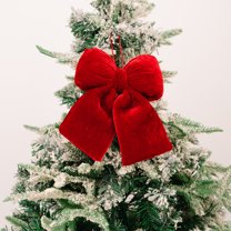 8.6" Wine Red Velvet Large Christmas Bow Decorations, Christmas Tree Topper Bows Decoration, for Home Wreaths Stairs Railing Holiday Wedding Xmas Indoor Outdoor Ornaments.