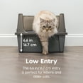 thumbnail image 4 of IRIS Extra Large Open Top Cat Litter Box with Scatter Shield, Sturdy Open Air Kitty Litter Pan with Tall Spray, Gray, 4 of 8