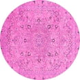 thumbnail image 1 of Ahgly Company Indoor Round Abstract Pink Modern Area Rugs, 4' Round, 1 of 4