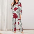 thumbnail image 2 of Kdxio Leaves And Anemone Women's Pajama Sets Long Sleeve Button Down Sleepwear Nightwear Soft Pjs Lounge Sets-XX-Large, 2 of 7