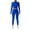 Blue, variant on 2 Piece Sets for Women Plus Size Casual Linen Pants Set for Women Formal Women's Round Neck Sports Tight Yoga High Waisted Solid Color Long Sleeved Set Yoga Suit Set