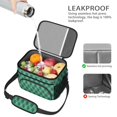 thumbnail image 4 of Green and Blue Argyle Pattern Insulated Lunch Box for Women Men, Medium Leakproof Cooler Bag with Adjustable Strap, 10"x6.7"x8", 4 of 6