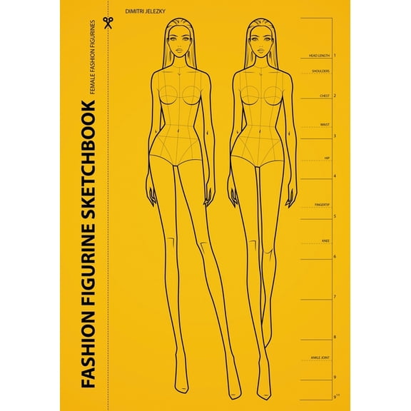 Fashion Figurine Sketchbook: Female Fashion Figurines, (Paperback)