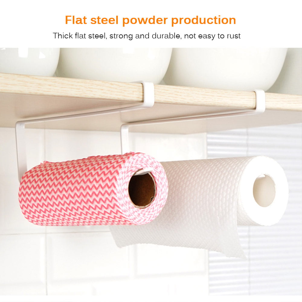 Iron Cabinet Hanging Paper Holder Tissue Box Free Punch Towel Rack 