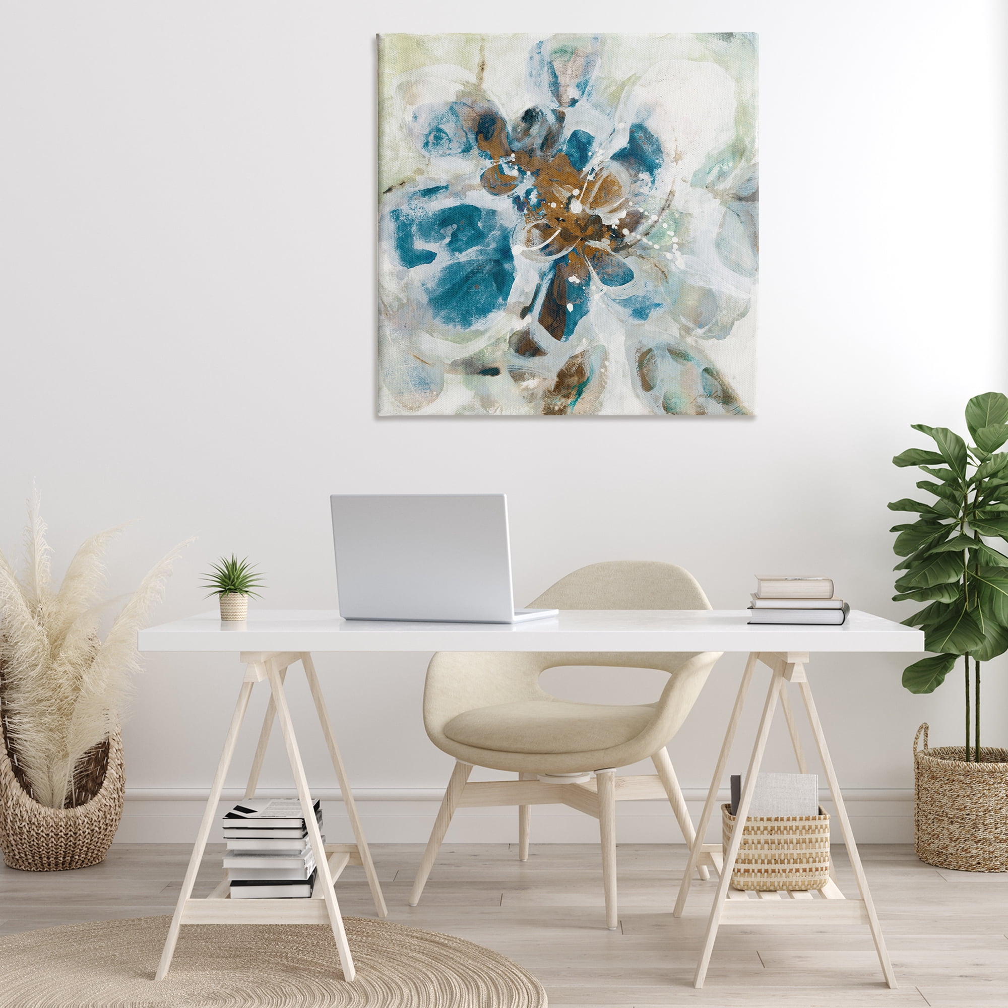 Stupell Industries Distorted Splatter Abstraction Abstract Painting Gallery Wrapped Canvas Art Print Wall Art, 36 x 36