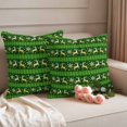 thumbnail image 2 of Christmas Reindeer Outdoor Waterproof Pillow Covers, Xmas Green Plaid Winter Snowflakes Decorative Square Throw Pillowcase Sofa Cushion Sham for Patio/Couch/Chair, 26"x26" 2 Pack, 2 of 8