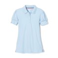 thumbnail image 1 of French Toast Little Girls' Toddler Puff Sleeve Double Button Polo, Light Blue, 2T, 1 of 7