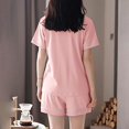thumbnail image 4 of vigerkar Pajama Set for Women 2 Piece Lounge Set Short Sleeve Tops and Shorts Soft Sleepwear, Chest Pocket Pink, L, 4 of 5