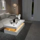 thumbnail image 3 of Mesa de centro verde, mesas centrales para sala de estar, sillas, mesa de centro moderna de alto brillo con luz LED RGB, muebles de salón de comedor, 3 of 3