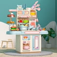 thumbnail image 3 of Electric Pretend Kitchen Counter, Safety Pretend Kitchen Counter Toy  for Lunch Pink,Blue, 3 of 7