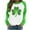 Green-1, variant on Ohufall Long Sleeve Shirts For Women, Spring Patchwork St. Patrick's Day Printed Round Neck Casual Loose Tee Pullover Women Tops