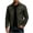 Army Green, variant on Mens Faux Leather Vintage Jackets Full Zip Stand Collar Relaxed Fit Stylish Coat Motorcycle Casual Everyday Streetwear Bomber Tops