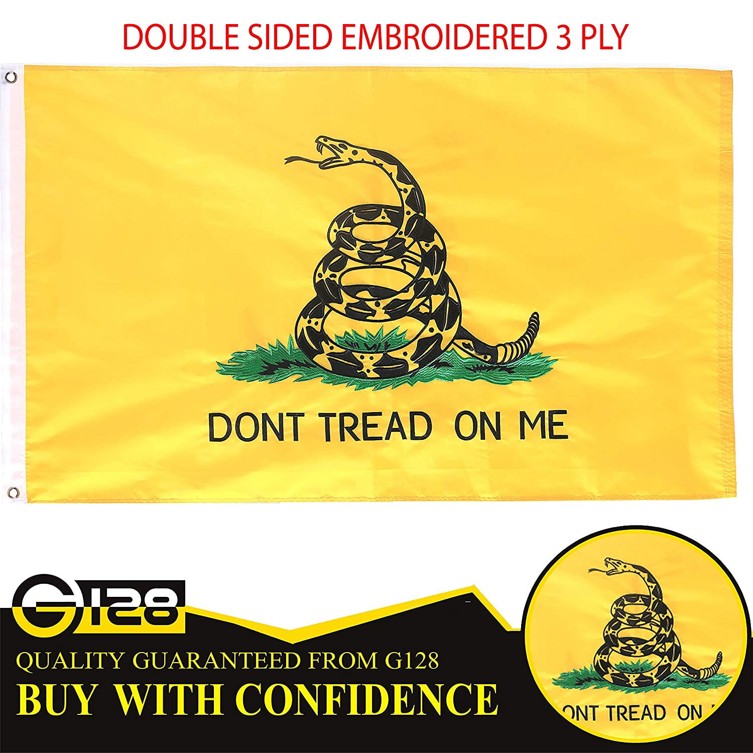 12x18 Gadsden Yellow Snake Rough Tex Knit Double Sided 12/"x18/" Car Vehicle Flag