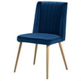 thumbnail image 1 of Best Master Chaises Newport Bleu Velours Rembourrées Parsons (Lot de 2), 1 of 3