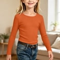 thumbnail image 6 of Bovxnpu Girls Long Sleeve Shirts Undershirts Ribbed Long Sleeve Crew Neck Top Fall Winter Outfits, 6 of 10