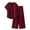 Wine, variant on Karight Linen Sets for Women 2 Piece Plus Size Shirts and Wide Leg Pants Loose Fit Clothes Casual Summer Outfits Set