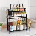 thumbnail image 2 of HOGESA Especieros para Cocina, 3 Niveles Acero inoxidable, Organizador de Encimera, con estante para tablas de cortar y Ganchos, para cocinas, comedores, 2 of 9