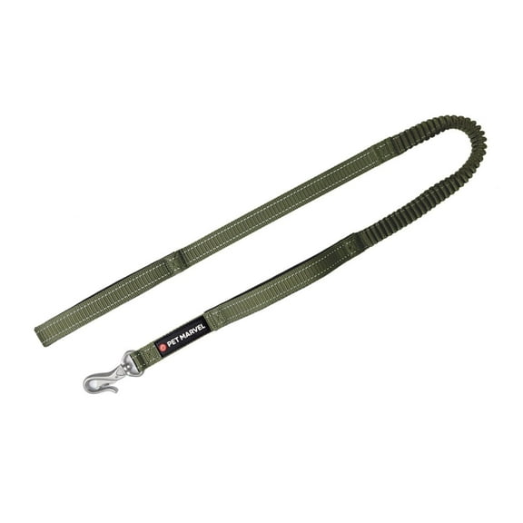4-6 FT Shock Absorbing Tactical Dog Leash for Training, Army Green with 2 Handles for Medium Large Dogs, Heavy Duty Metal Bukckles, Chew Proof High Quality Nylon Material