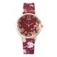 thumbnail image 1 of Sfonq Price Drop Womens Watches Women Fashion Embossed Flowers Small Fresh Printed Belt Student Quartz Watch Mothers Day Gift for Grilfriend,Red Buy 2 Save 10%, 1 of 2